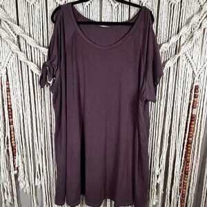 Mai Tai Heather Purple Cold Shoulder Dress